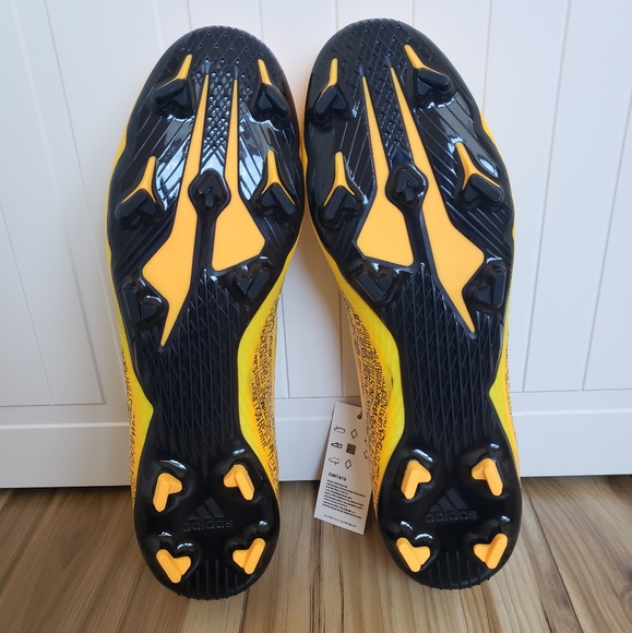 Adidas Speedflow Messi.3 Firm Ground GW7419 Yellow Black Soccer Cleats Men's 12 - Picture 8 of 10